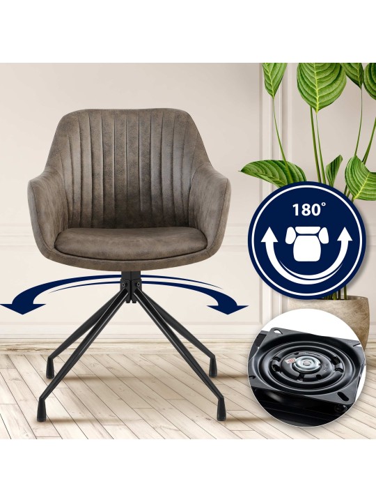 Set van 2 eetkamerstoelen Welby Vintage, grijs