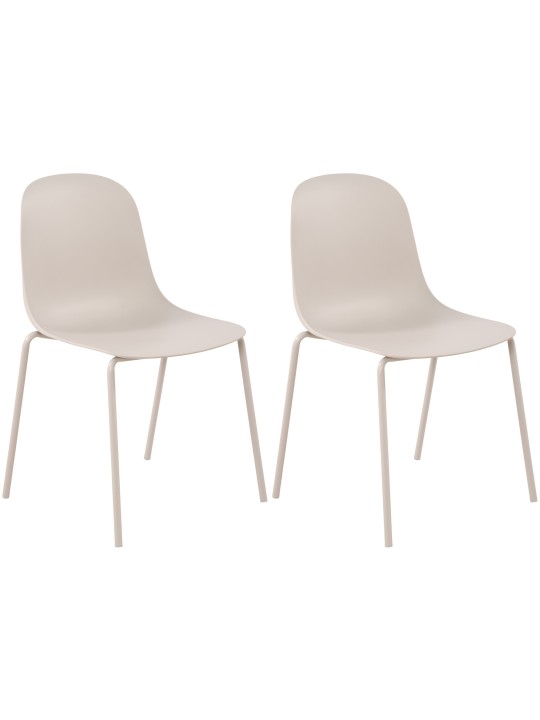 Set van 2 stoelen Hardin, lichtgrijs