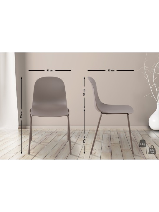 Set van 2 stoelen Hardin, taupe