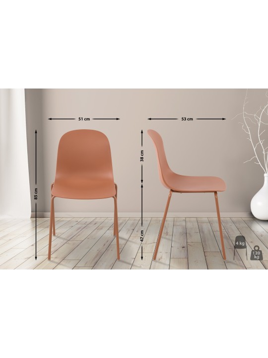 Set van 2 stoelen Hardin, terracotta