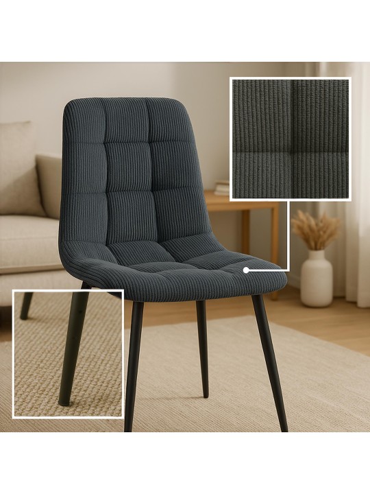 Eetkamerstoel Tilde Cord, zwart