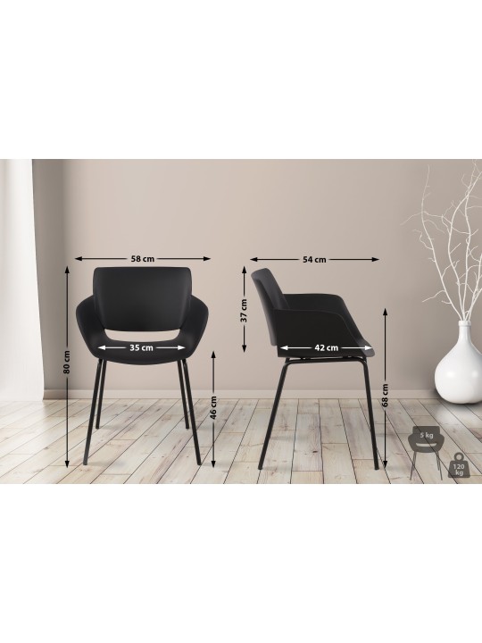 Set van 2 stoelen Alpena, zwart Set van 2 stoelen Alpena, zwart