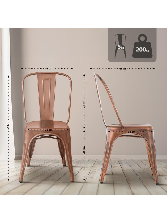 Set van 4 stoelen Benedikt, koper