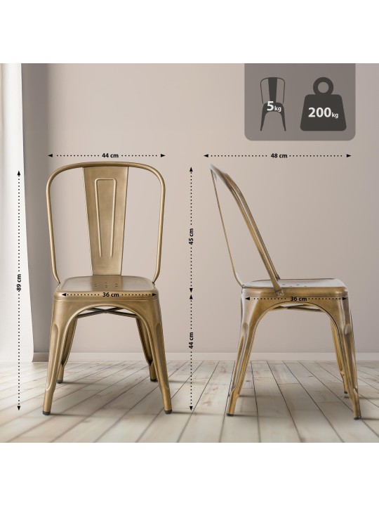 Set van 4 stoelen Benedikt, goud