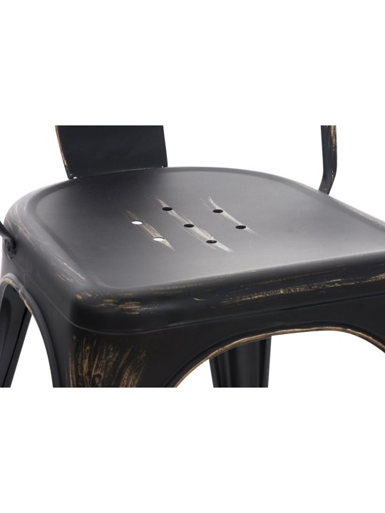 Set van 4 antieke Benedikt stoelen, zwart-goud