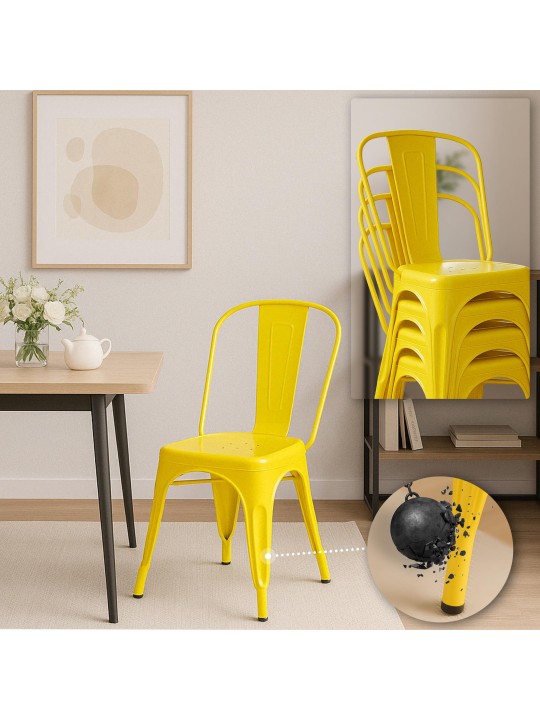 Set van 4 stoelen Benedikt, geel