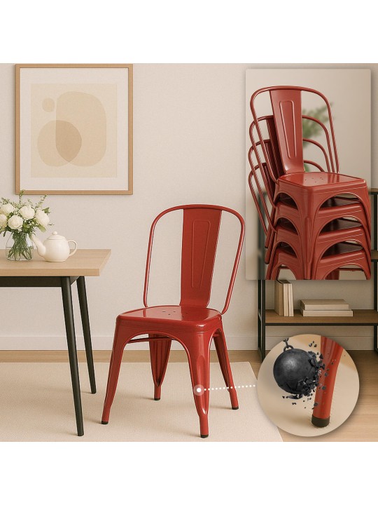 Set van 4 stoelen Benedikt, rood Set van 4 stoelen Benedikt, rood