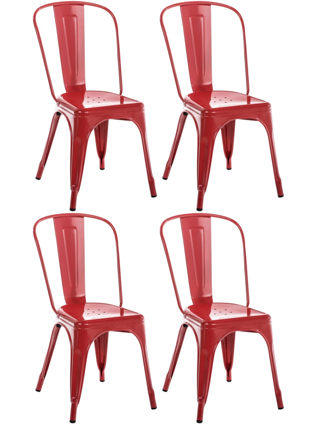 Set van 4 stoelen Benedikt, rood