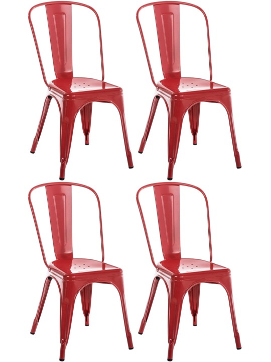 Set van 4 stoelen Benedikt, rood Set van 4 stoelen Benedikt, rood