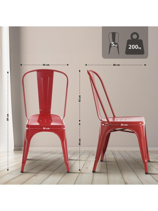 Set van 4 stoelen Benedikt, rood Set van 4 stoelen Benedikt, rood