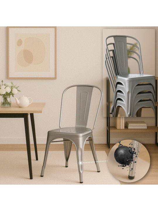 Set van 4 stoelen Benedikt, zilver Set van 4 stoelen Benedikt, zilver