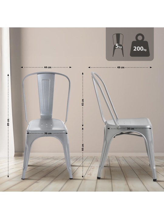 Set van 4 stoelen Benedikt, zilver Set van 4 stoelen Benedikt, zilver