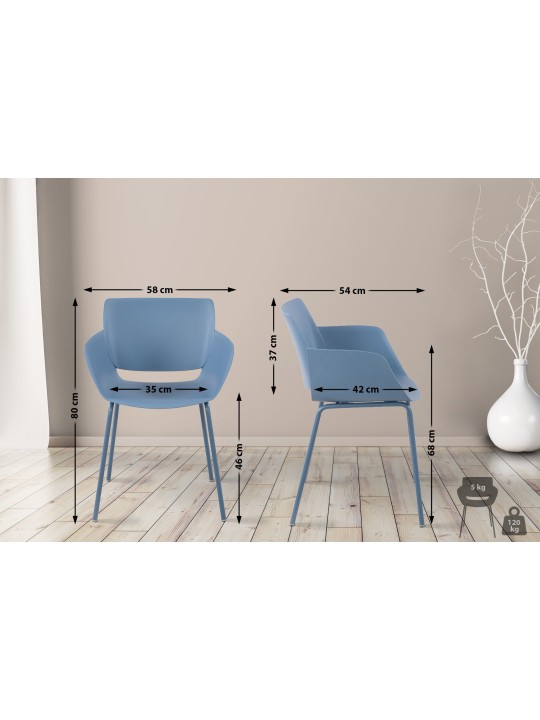 Set van 2 stoelen Alpena, blauw