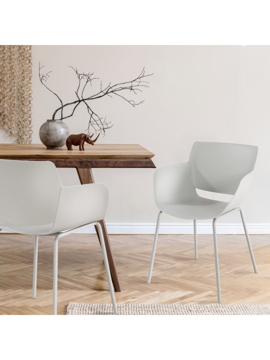 Set van 2 stoelen Alpena, lichtgrijs