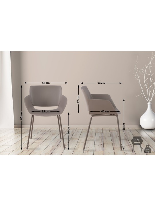Set van 2 stoelen Alpena, taupe Set van 2 stoelen Alpena, taupe