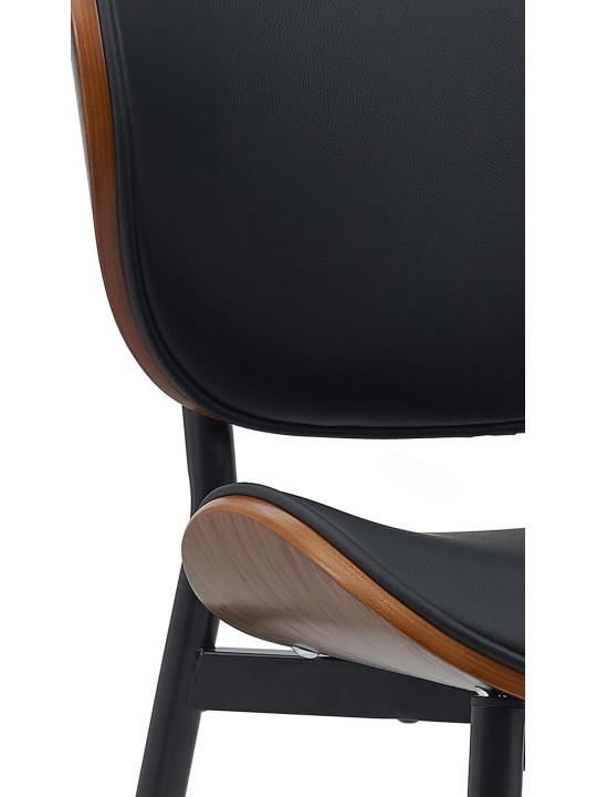 Set van 2 eetkamerstoelen Enid kunstleer, walnoot/zwart