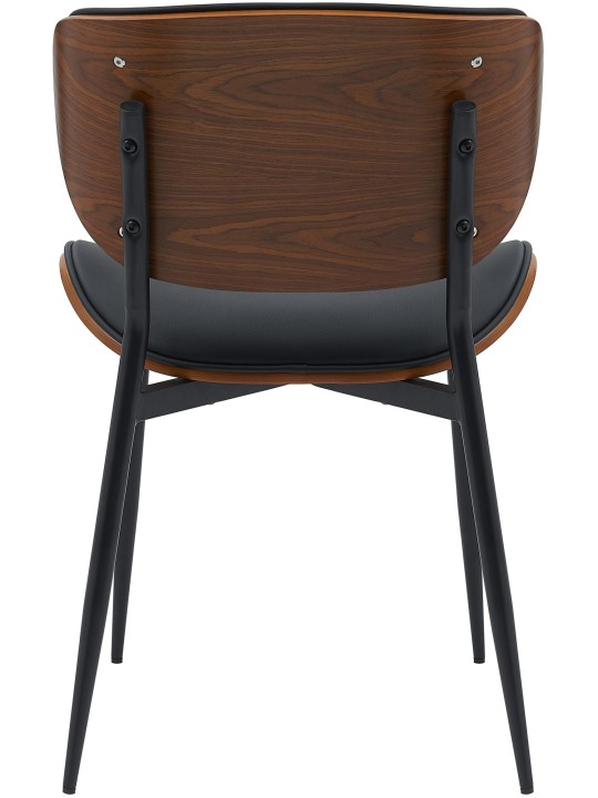Set van 2 eetkamerstoelen Enid kunstleer, walnoot/zwart