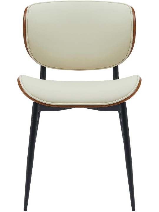 Set van 2 eetkamerstoelen Enid kunstleer, walnoot/crème Set van 2 eetkamerstoelen Enid kunstleer, walnoot/crème