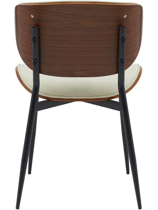 Set van 2 eetkamerstoelen Enid kunstleer, walnoot/crème Set van 2 eetkamerstoelen Enid kunstleer, walnoot/crème