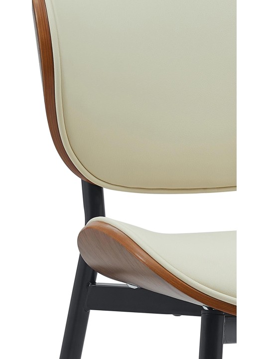 Set van 2 eetkamerstoelen Enid kunstleer, walnoot/crème Set van 2 eetkamerstoelen Enid kunstleer, walnoot/crème