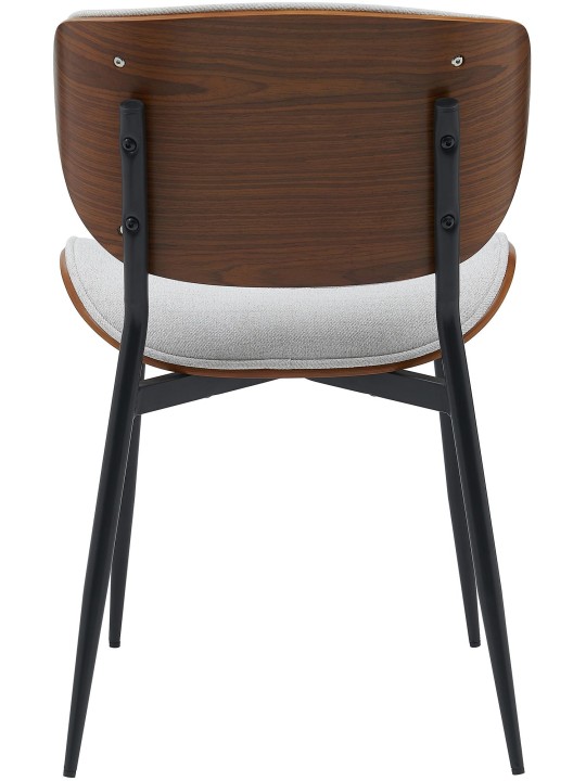 Set van 2 eetkamerstoelen Enid stof, walnoot/crème