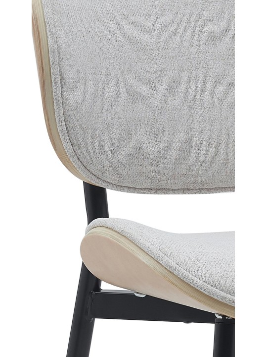 Set van 2 eetkamerstoelen Enid stof, naturel/crème