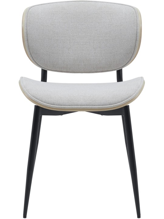 Set van 2 eetkamerstoelen Enid stof, naturel/crème