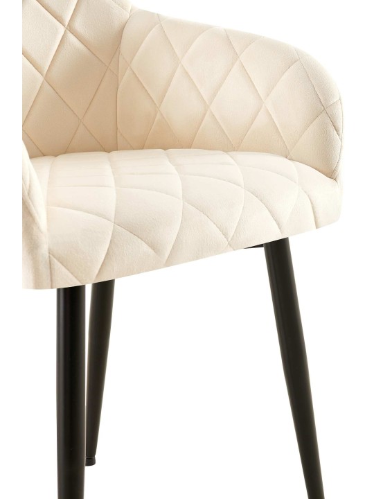 Eetkamerstoel Monett fluweel B, crème