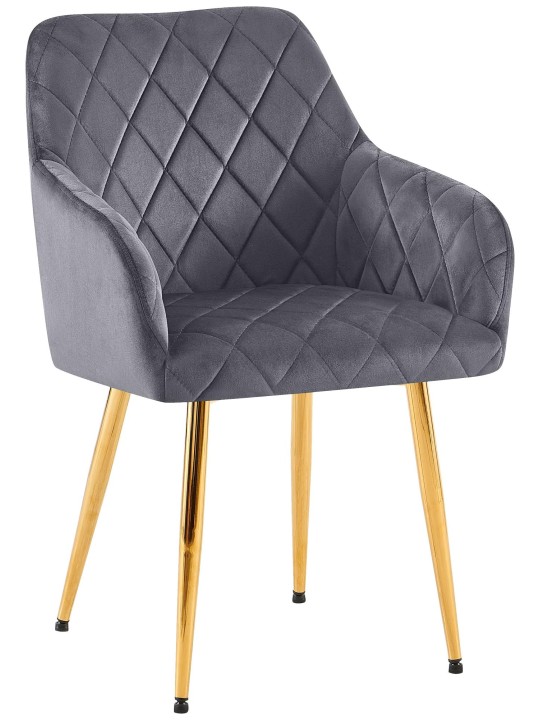 Eetkamerstoel Monett fluweel G, donkergrijs Eetkamerstoel Monett fluweel G, donkergrijs