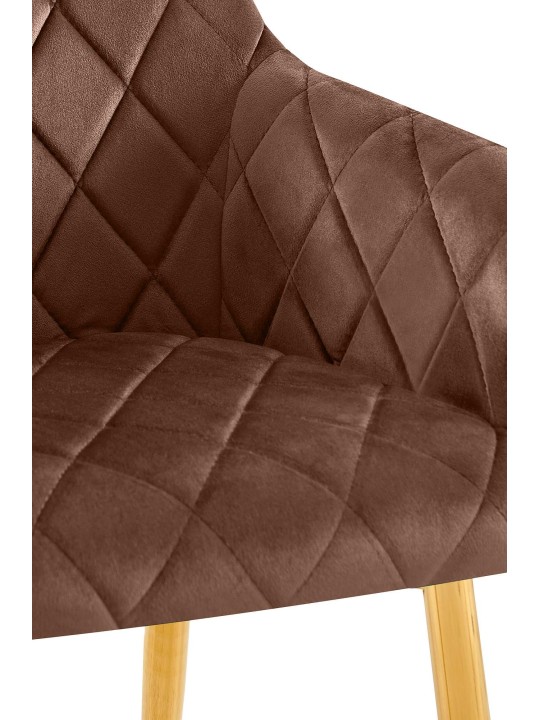 Eetkamerstoel Monett fluweel G, bruin Eetkamerstoel Monett fluweel G, bruin