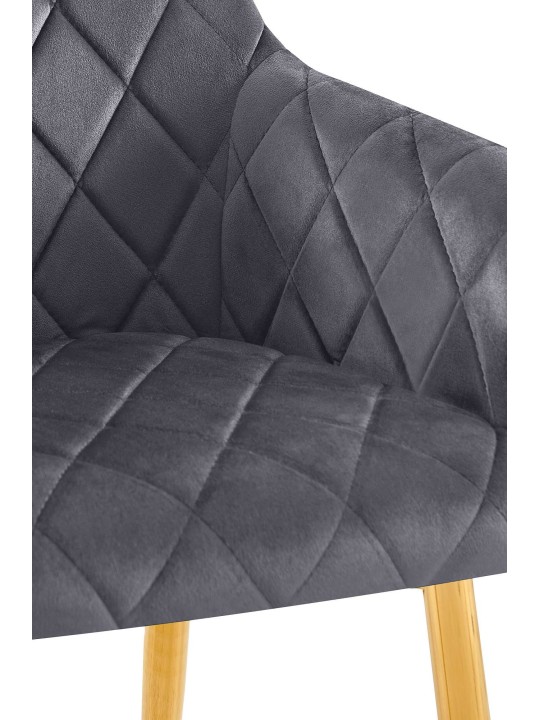 Set van 2 eetkamerstoelen Monett fluweel G, donkergrijs Set van 2 eetkamerstoelen Monett fluweel G, donkergrijs