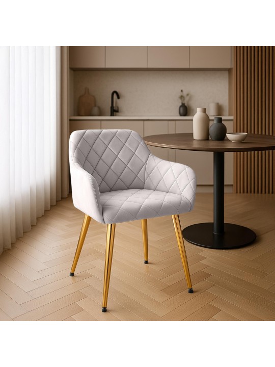 Set van 2 eetkamerstoelen Monett fluweel G, grijs