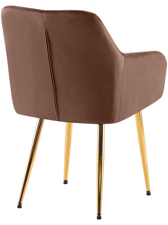 Set van 2 eetkamerstoelen Monett fluweel G, bruin
