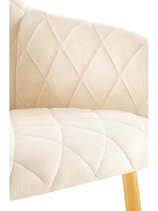 Set van 2 eetkamerstoelen Monett fluweel G, crème Set van 2 eetkamerstoelen Monett fluweel G, crème