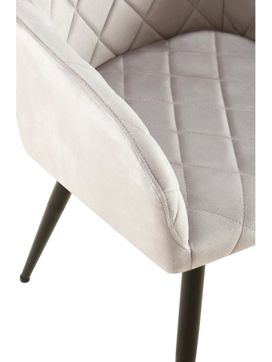 Set van 2 eetkamerstoelen Monett fluweel B, grijs Set van 2 eetkamerstoelen Monett fluweel B, grijs