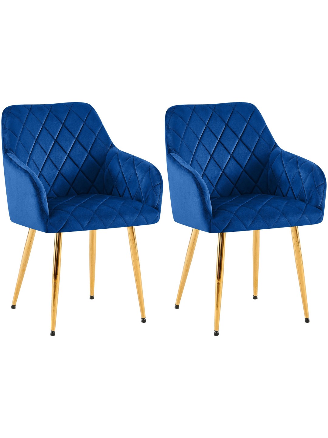 Set van 2 eetkamerstoelen Monett fluweel G, donkerblauw