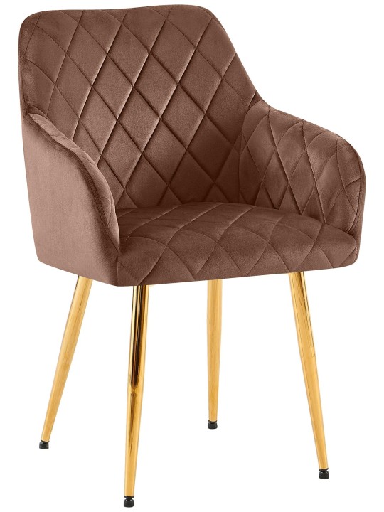 Eetkamerstoel Monett fluweel G, bruin Eetkamerstoel Monett fluweel G, bruin