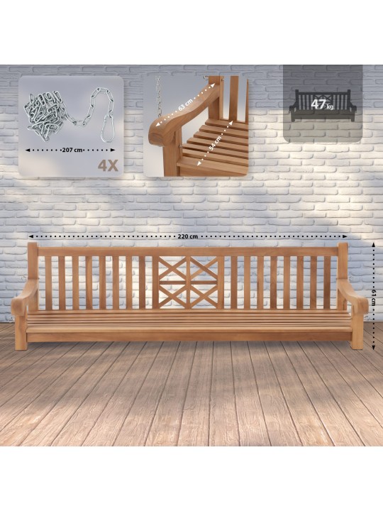 Schommelbank Farm 220 cm, teak Schommelbank Farm 220 cm, teak