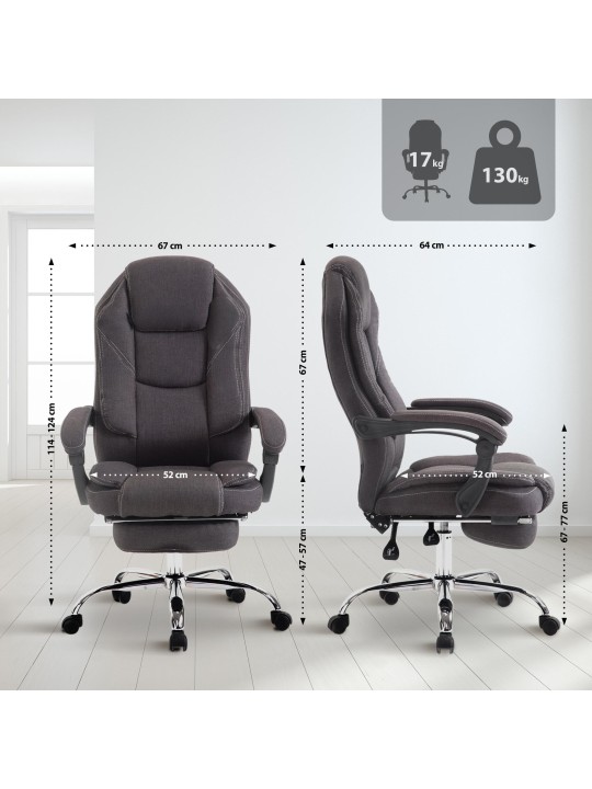 Bureaustoel Castle stof, donkergrijs