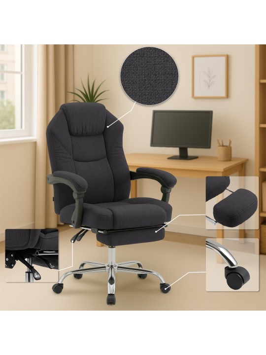 Bureaustoel Castle stof, zwart