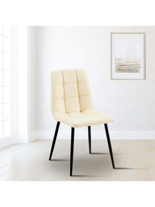 Eetkamerstoel Antibes kunstleer, crème Eetkamerstoel Antibes kunstleer, crème