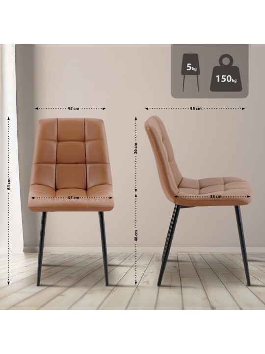 Eetkamerstoel Antibes kunstleer, donkerbruin Eetkamerstoel Antibes kunstleer, donkerbruin