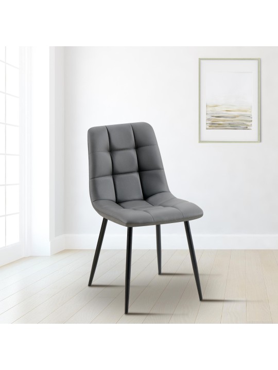 Eetkamerstoel Antibes kunstleer, donkergrijs Eetkamerstoel Antibes kunstleer, donkergrijs