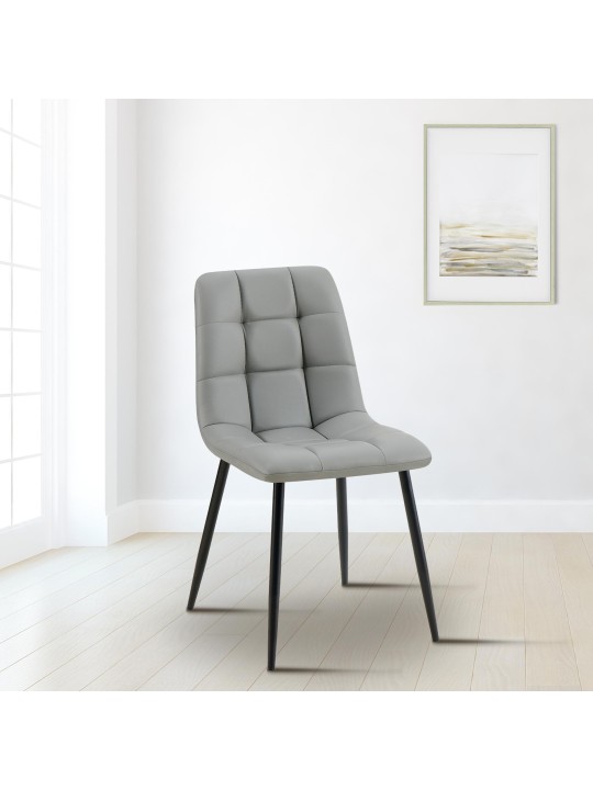 Eetkamerstoel Antibes kunstleer, lichtgrijs Eetkamerstoel Antibes kunstleer, lichtgrijs