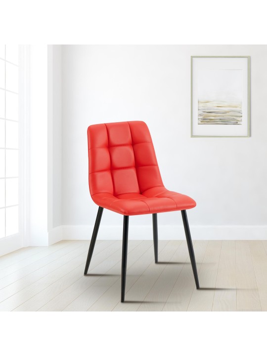 Eetkamerstoel Antibes kunstleer, rood