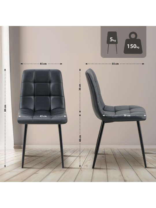 Eetkamerstoel Antibes kunstleer, zwart Eetkamerstoel Antibes kunstleer, zwart