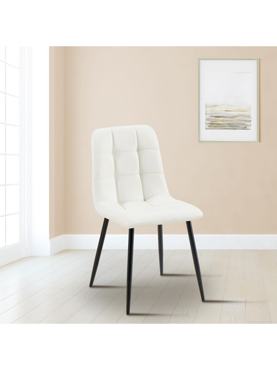 Eetkamerstoel Antibes kunstleer, wit