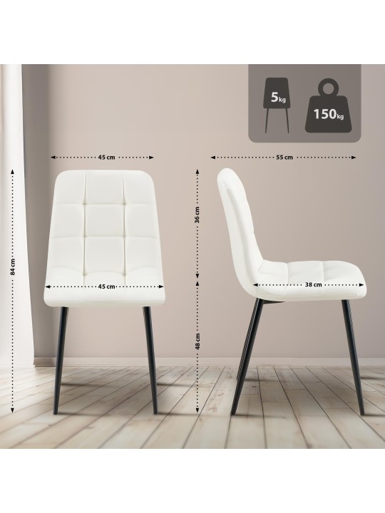 Eetkamerstoel Antibes kunstleer, wit