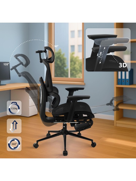 Bureaustoel Beresford, zwart