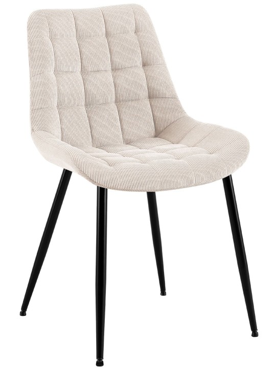 Sardna Cord eetkamerstoel, crème
